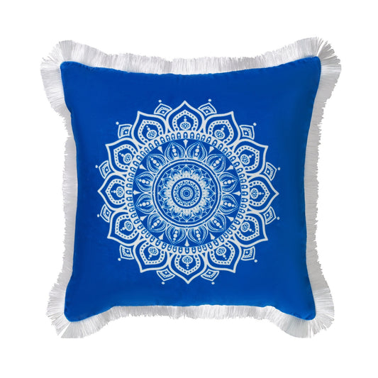 Blue Velvet Mandala Cushion