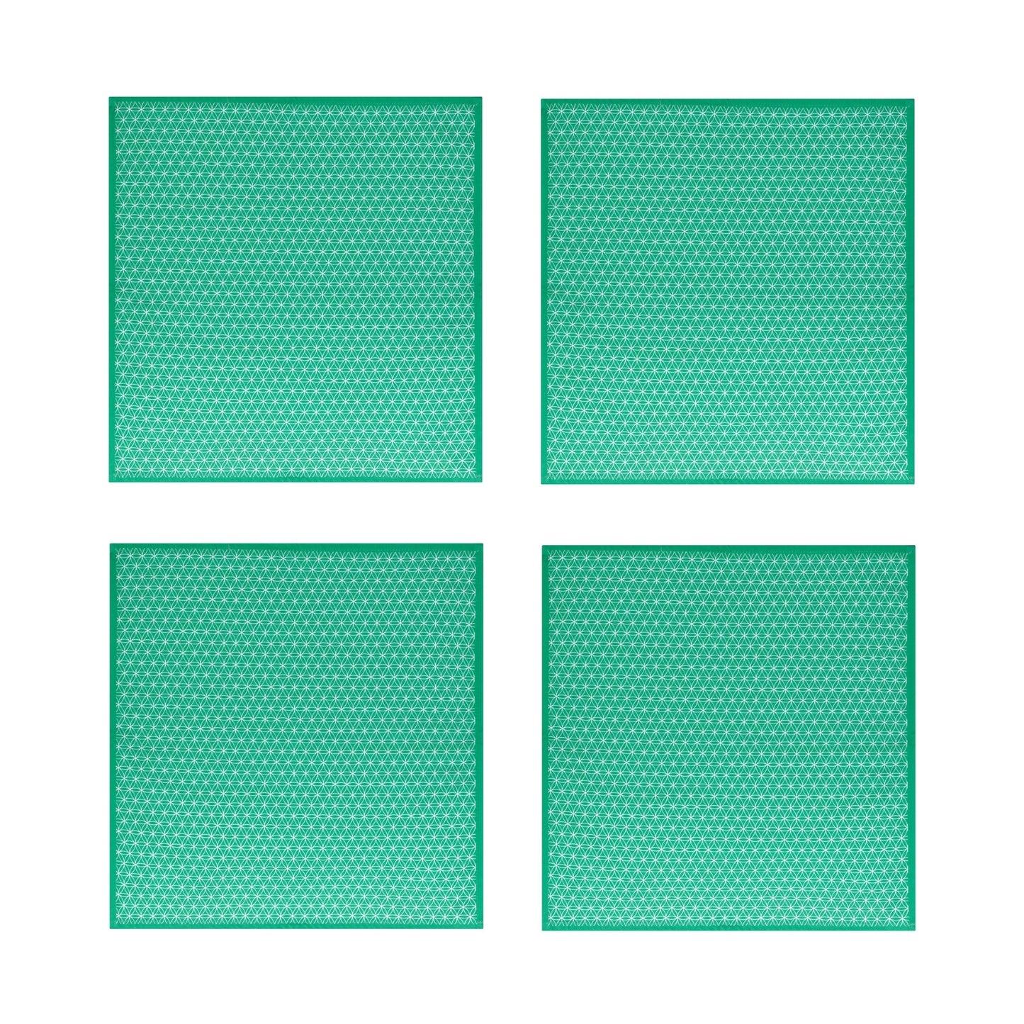 Green Geometric Cotton Napkins, Set of 4