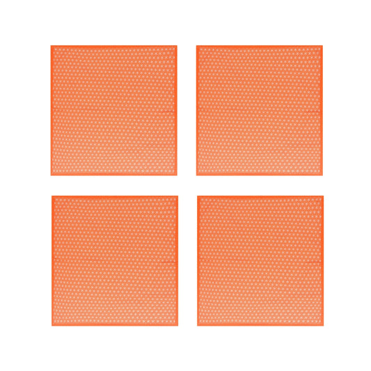 Orange Geometric Cotton Napkins, Set of 4