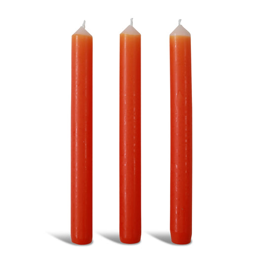 Orange Dinner Candle Trio