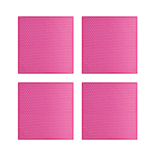 Pink Geometric Cotton Napkins, Set of 4