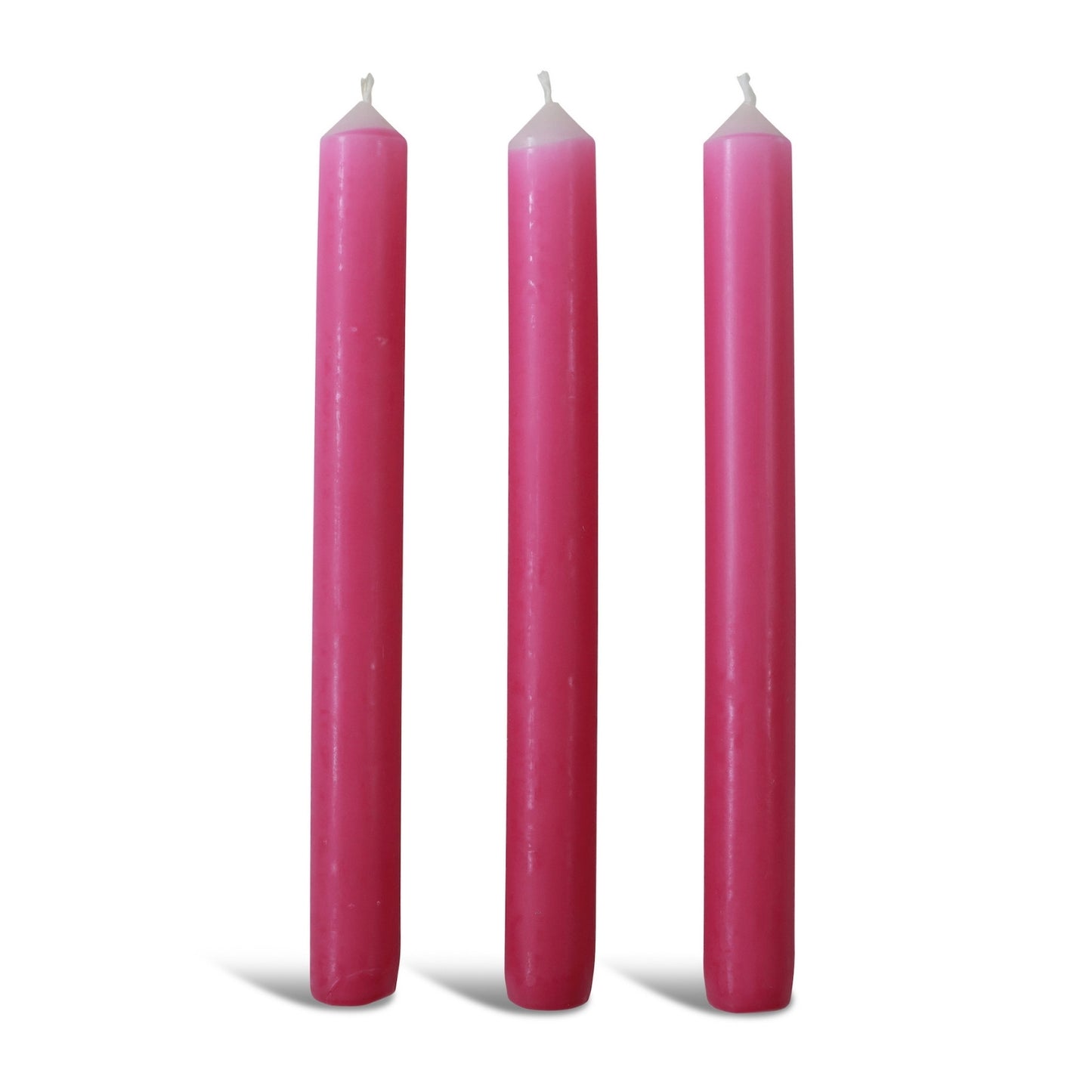 Magenta Pink Dinner Candle Trio