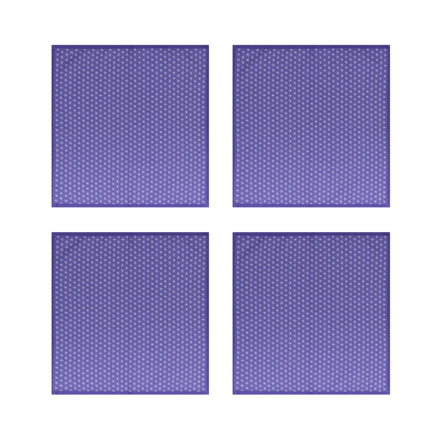 Purple Geometric Cotton Napkins, Set of 4