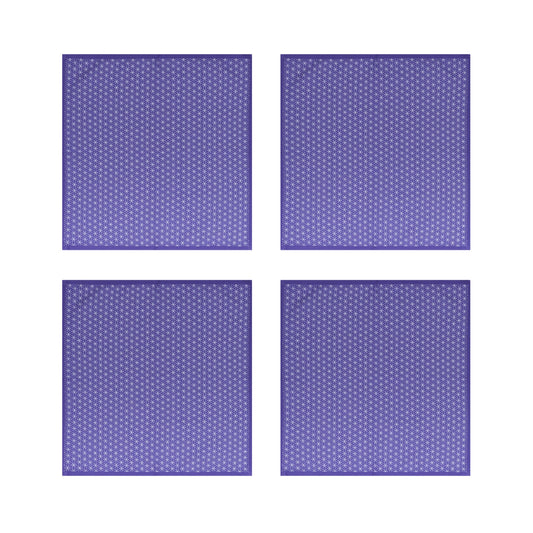 Purple Geometric Cotton Napkins, Set of 4