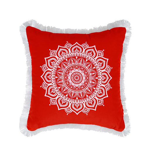 Red Velvet Mandala Cushion