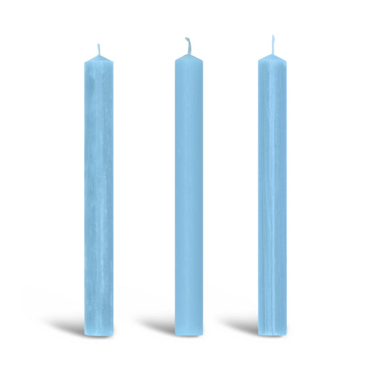 Sky Blue Dinner Candle Trio