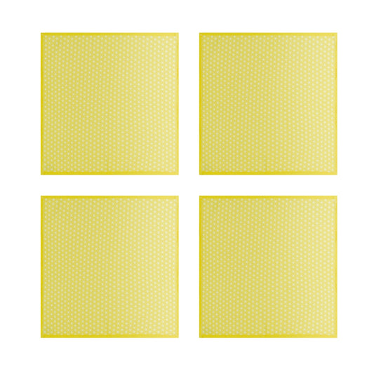 Yellow Geometric Cotton Napkins, Set of 4