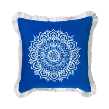Blue Velvet Mandala Cushion