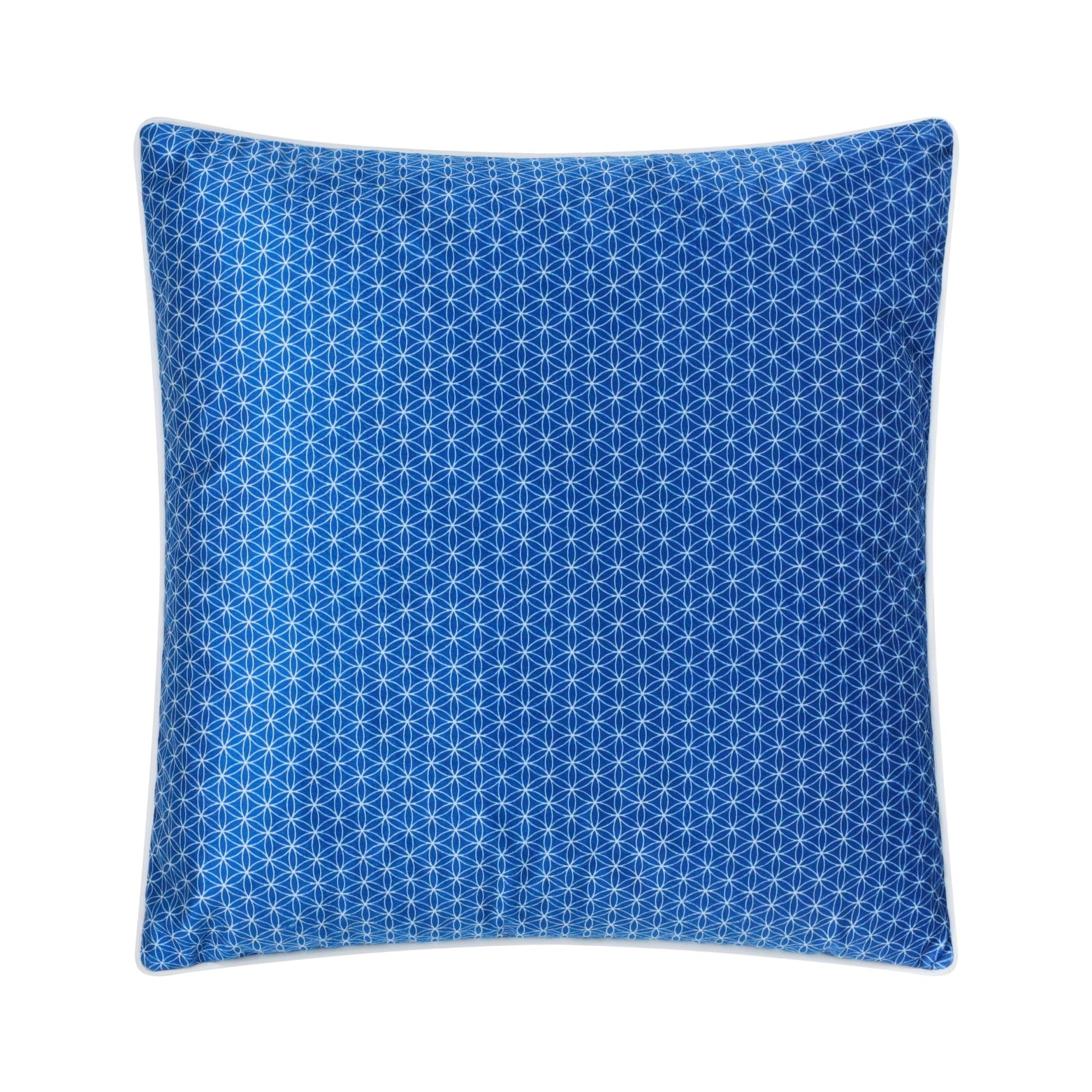 Blue Luxury Shimmer Geometric Cushion