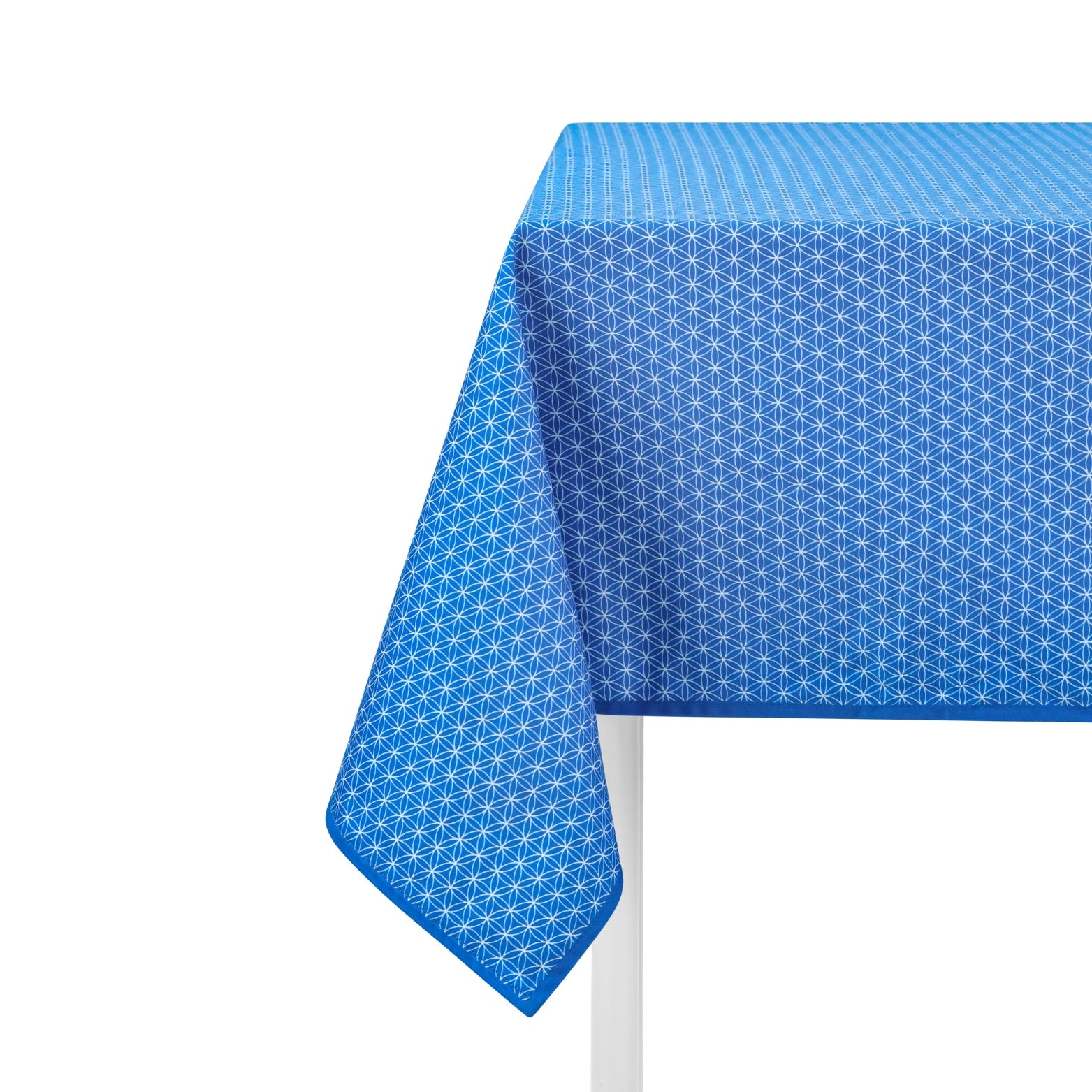 Blue Geometric Cotton Tablecloth