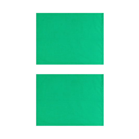 Green Cotton Placemats, Set of 2