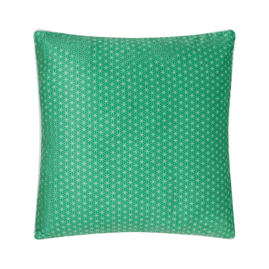 Green Luxury Shimmer Geometric Cushion