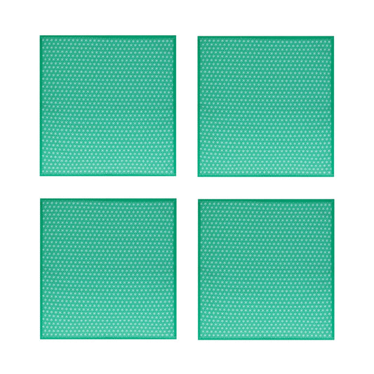 Green Geometric Cotton Napkins, Set of 4
