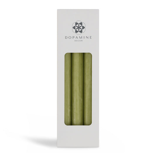 Forest Green Dinner Candle Trio