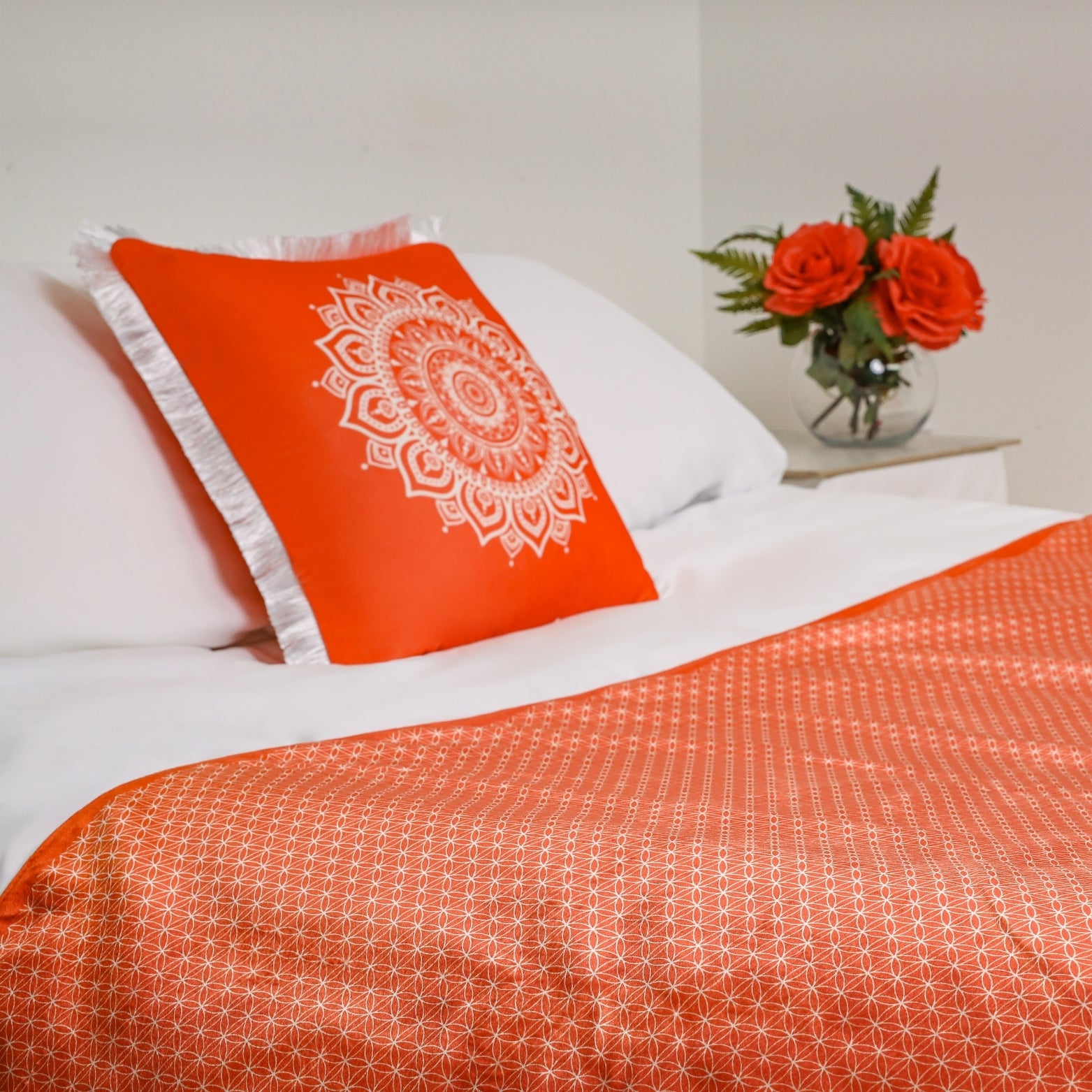 Orange Luxury Shimmer Bed Runner