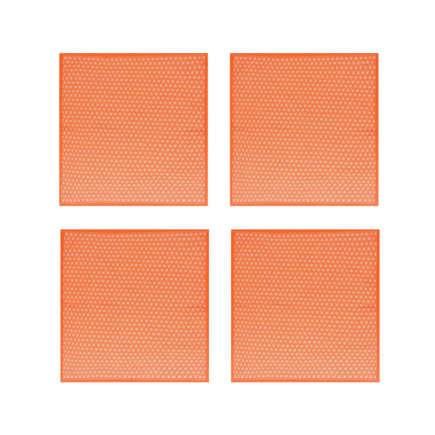 Orange Geometric Cotton Napkins, Set of 4