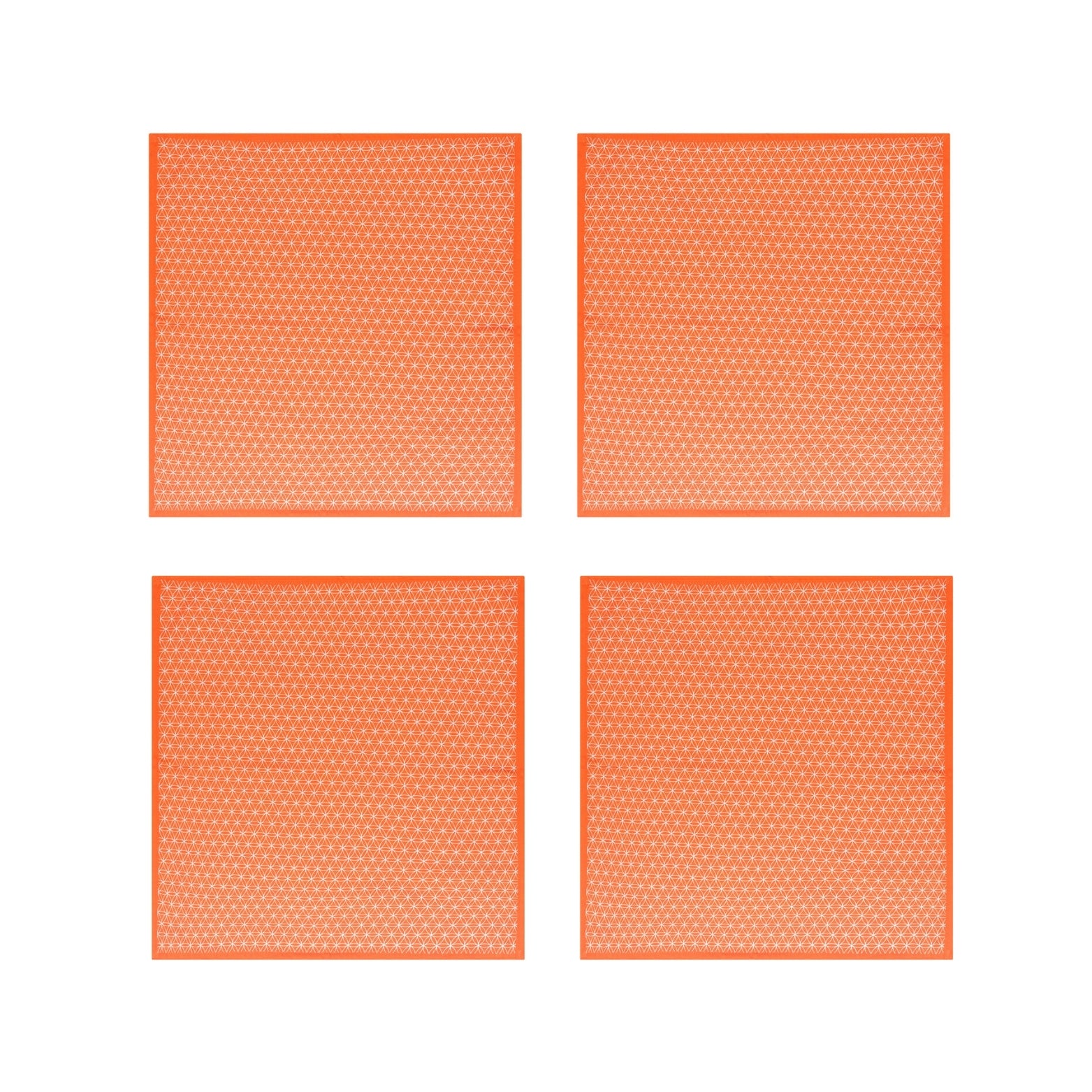 Orange Geometric Cotton Napkins, Set of 4