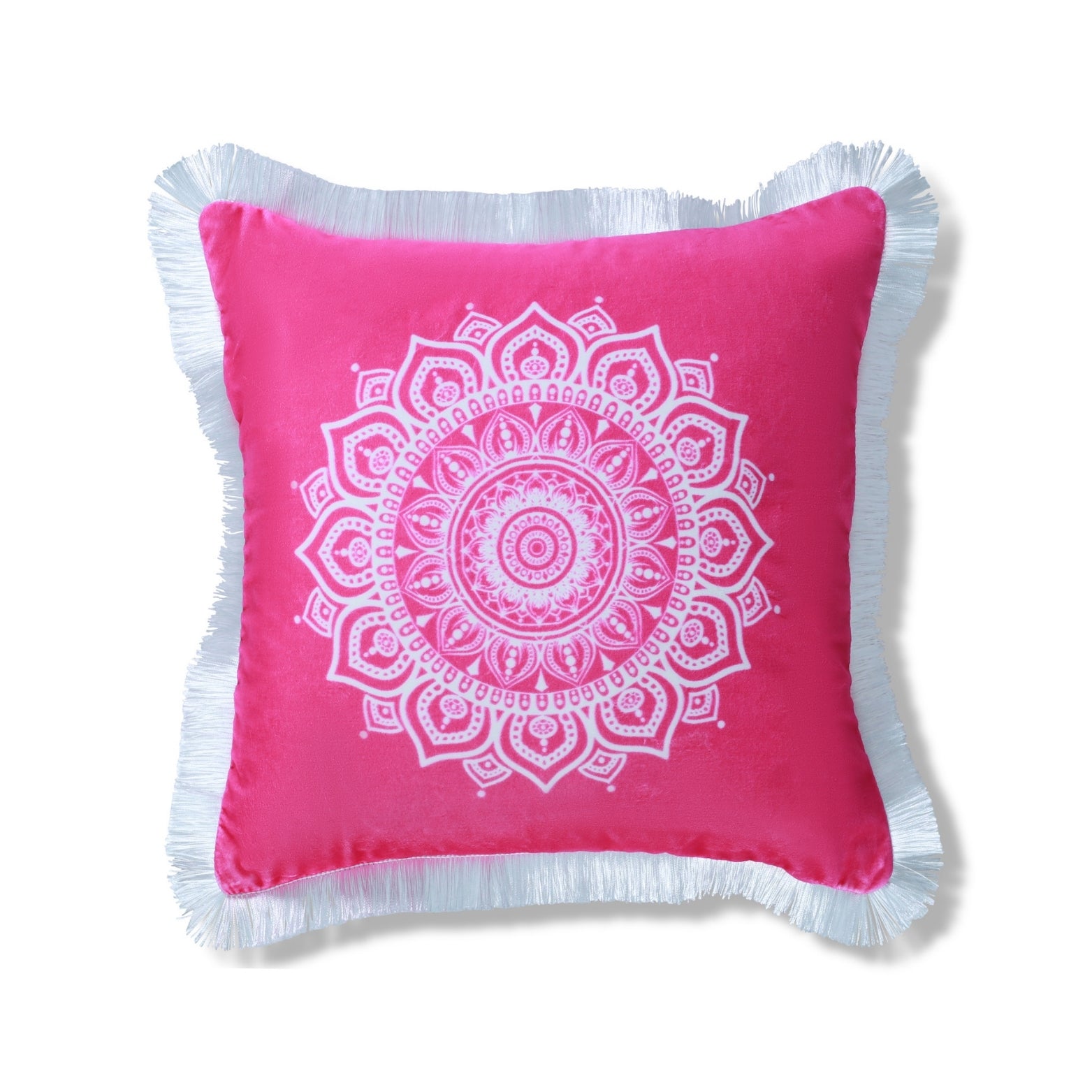 Pink Velvet Mandala Cushion