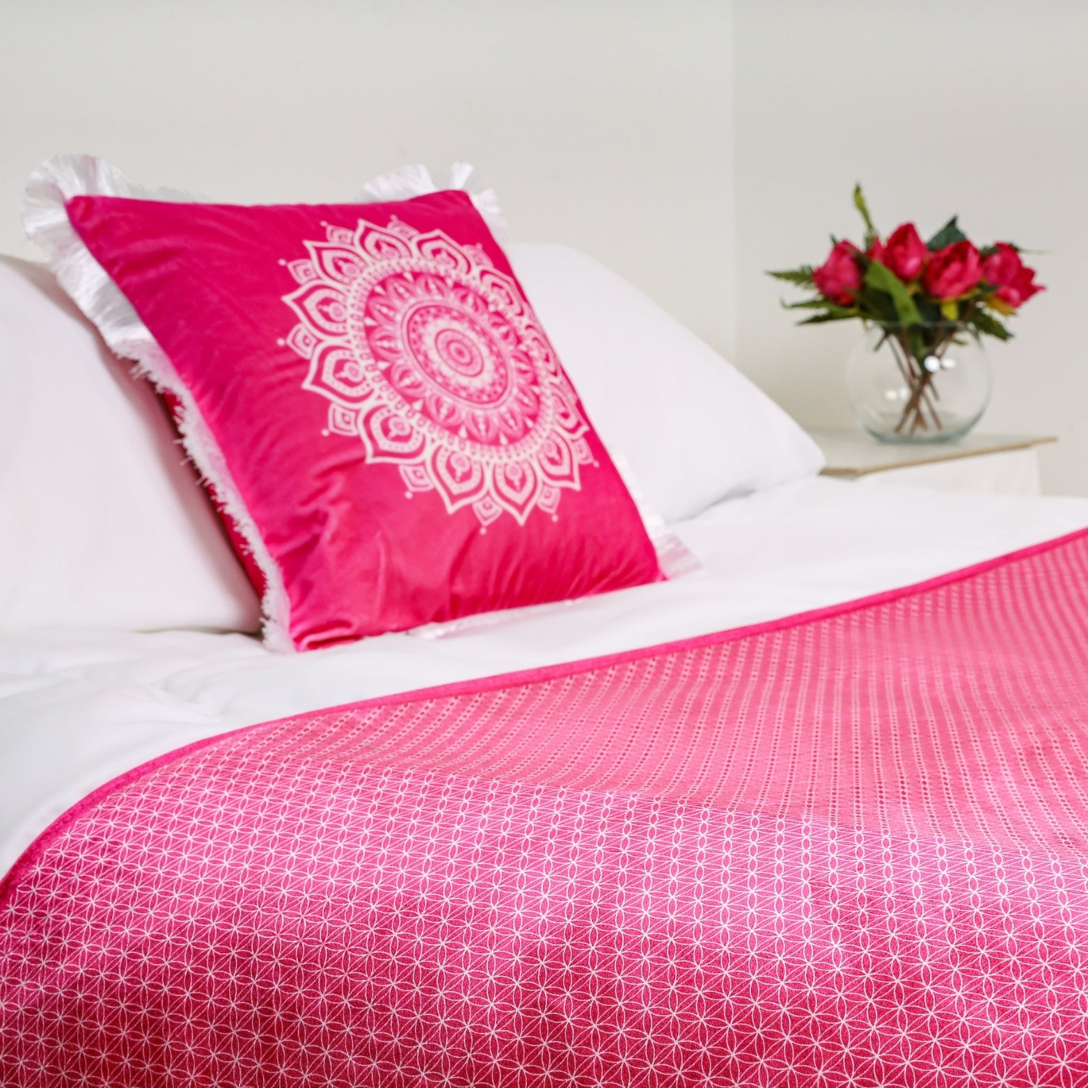 Pink Luxury Shimmer Bed Runner