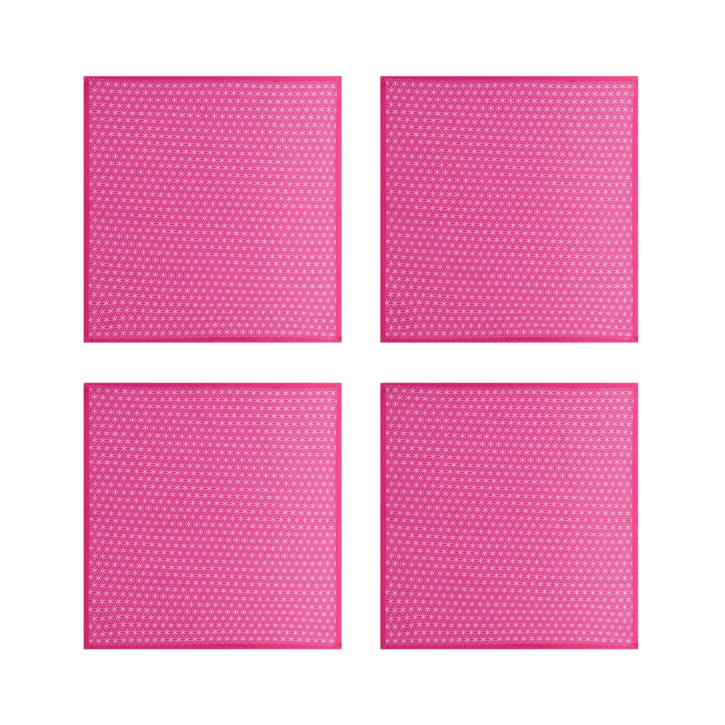 Pink Geometric Cotton Napkins, Set of 4