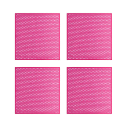 Pink Geometric Cotton Napkins, Set of 4