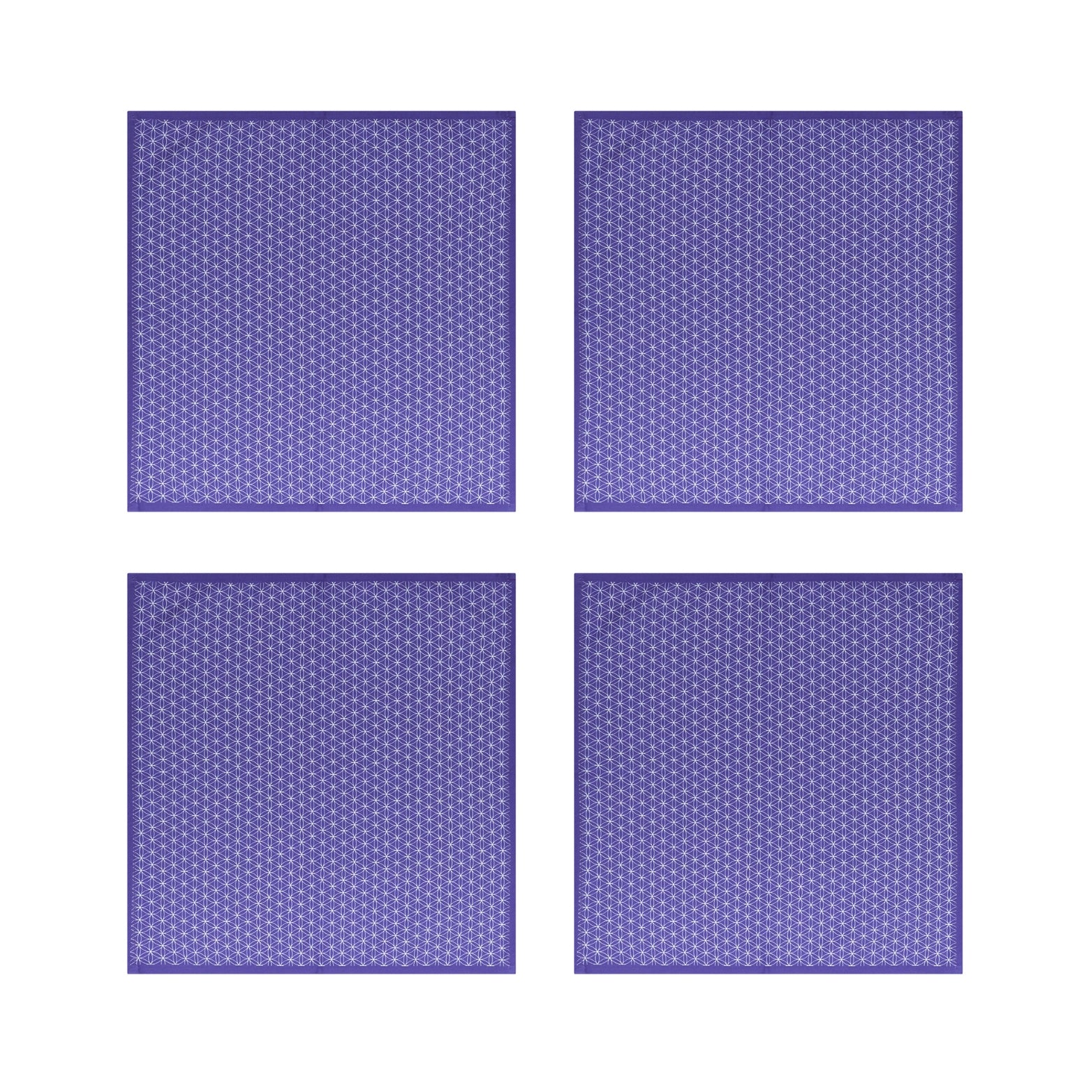 Purple Geometric Cotton Napkins, Set of 4