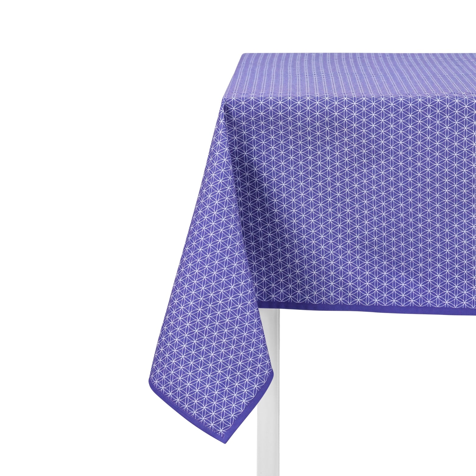 Purple Geometric Cotton Tablecloth