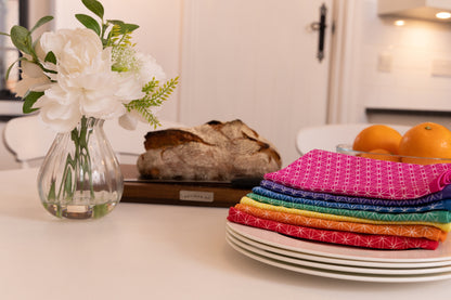 Rainbow Seed of Life Napkins, Set of 7