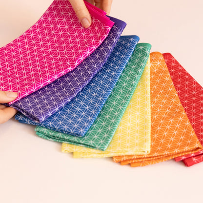 Rainbow Seed of Life Napkins, Set of 7