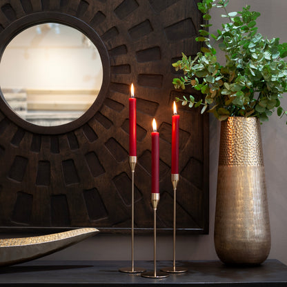 Ruby Red Dinner Candle Trio