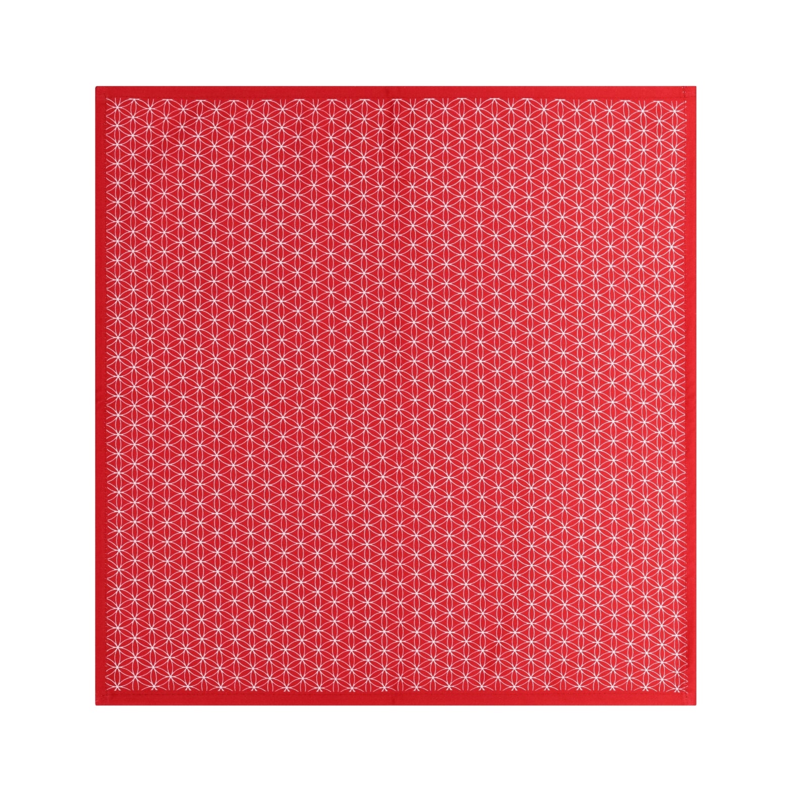 Red Geometric Cotton Tablecloth