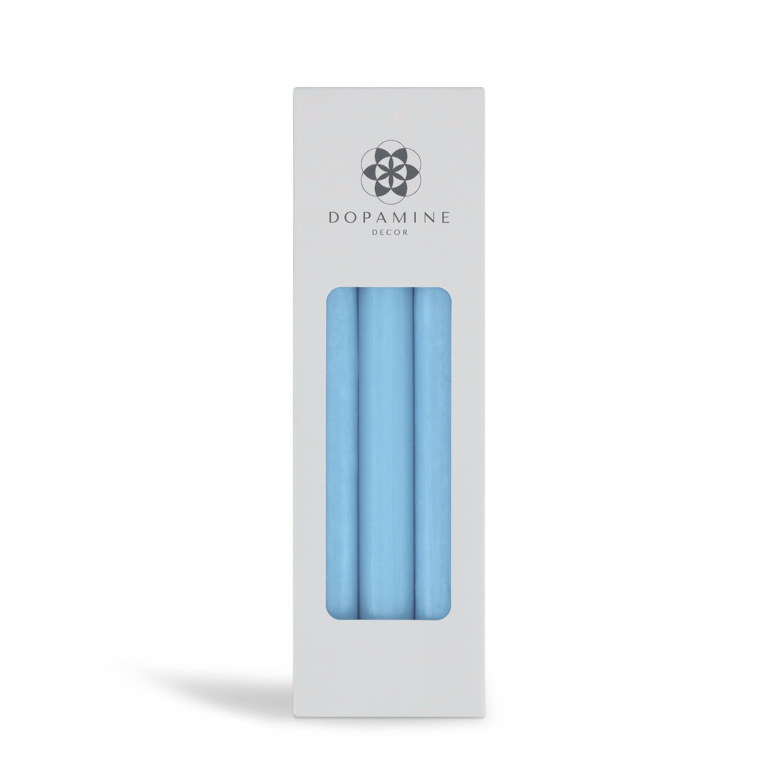 Sky Blue Dinner Candle Trio