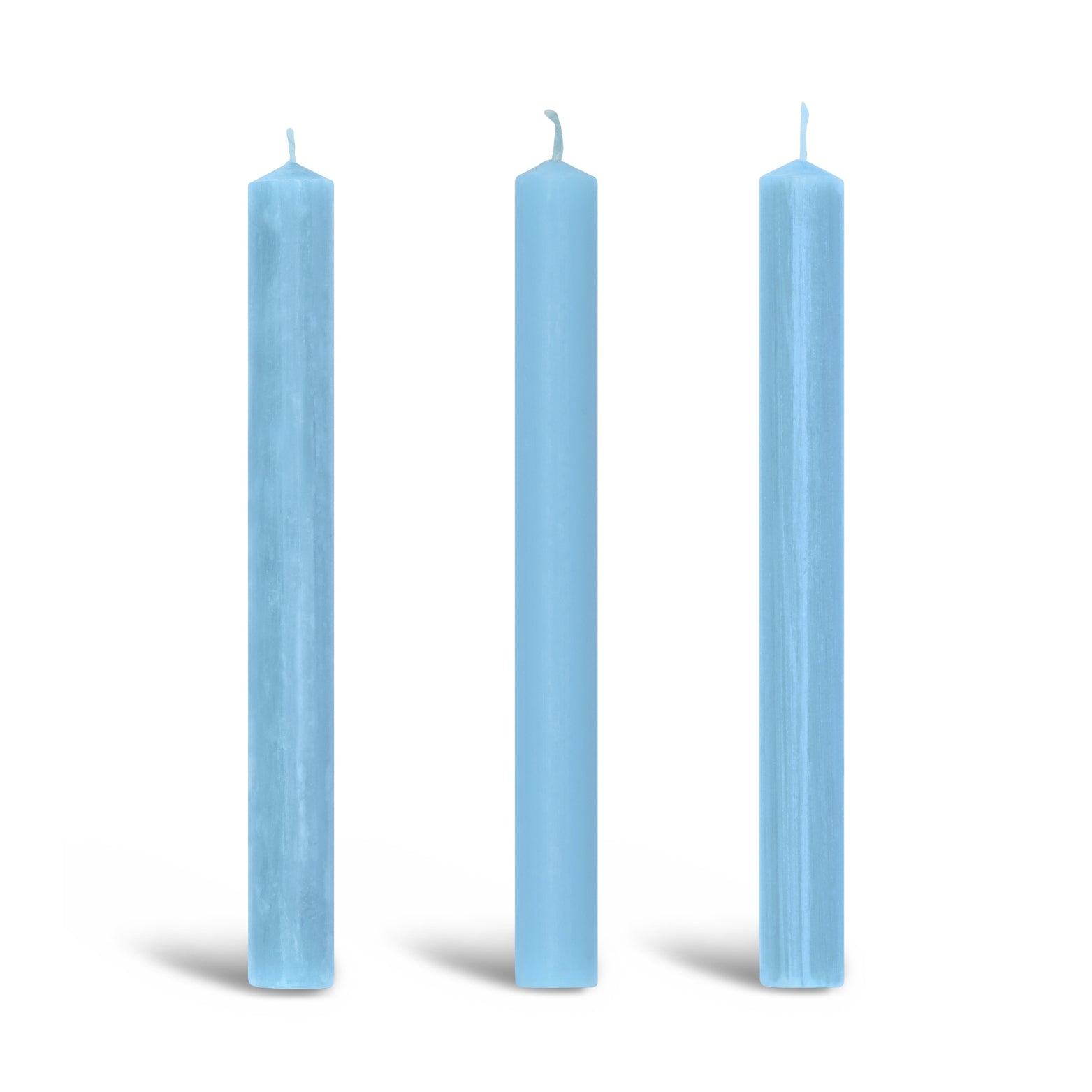 Sky Blue Dinner Candle Trio