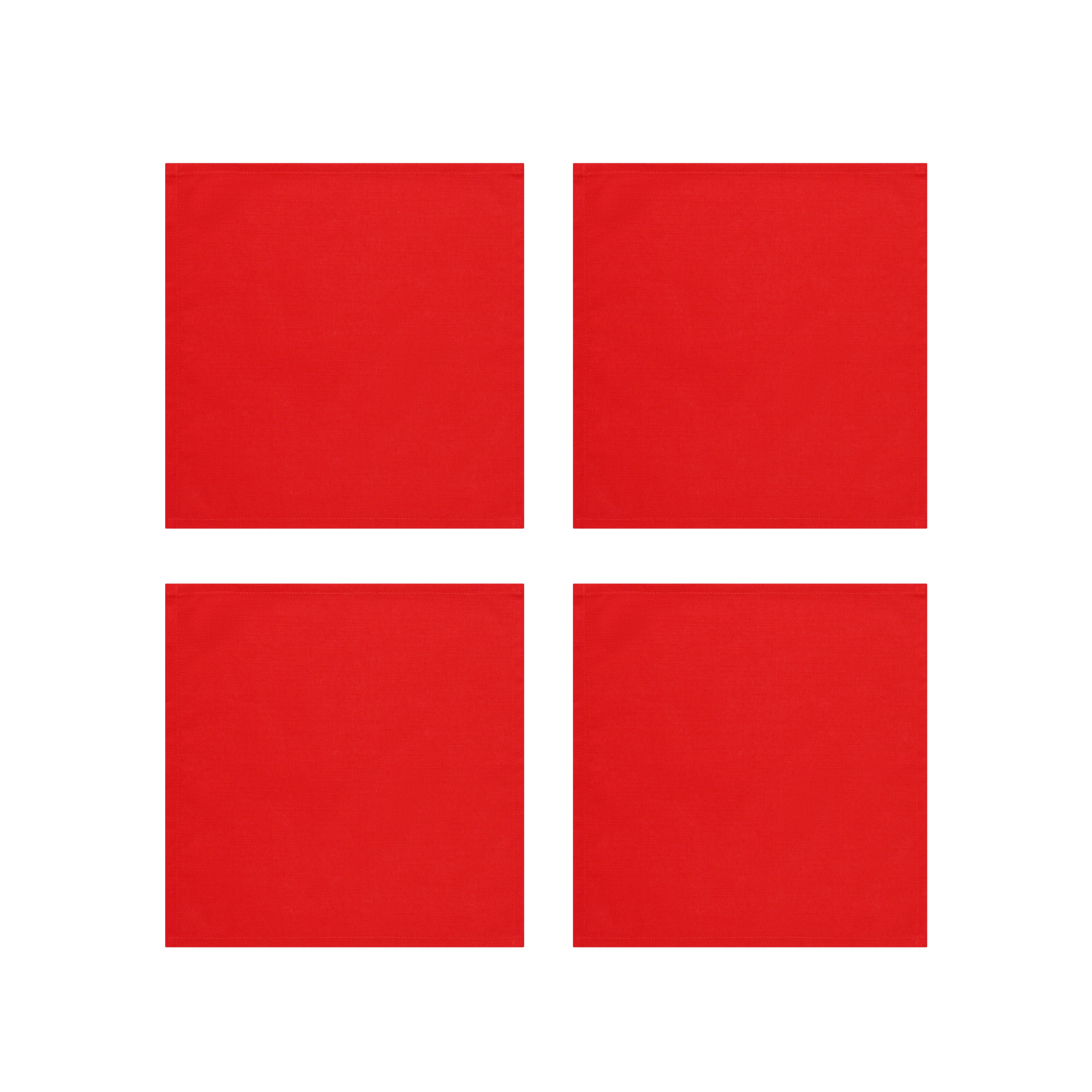 Ruby Red Cotton Napkins, Set of 4