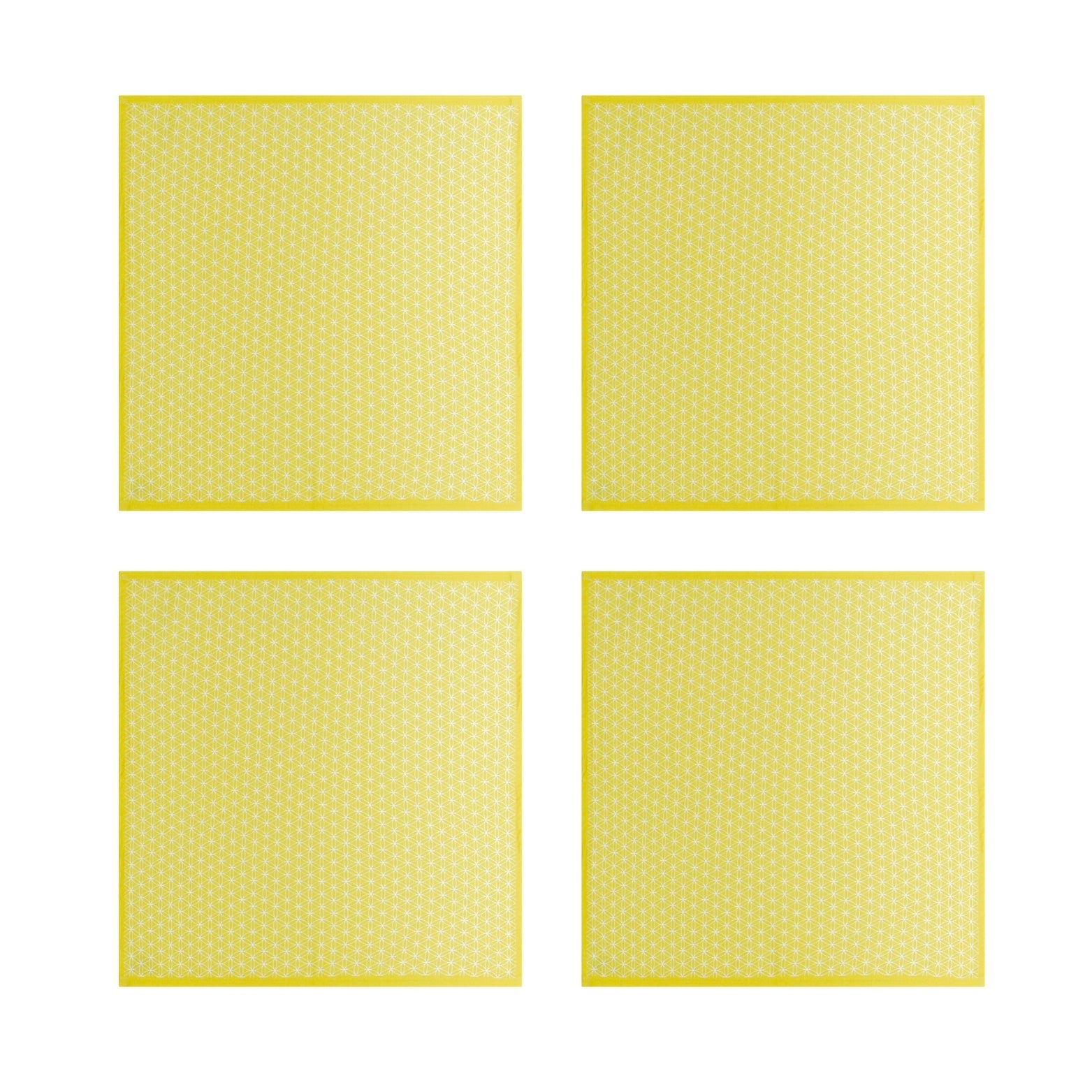 Yellow Geometric Cotton Napkins, Set of 4