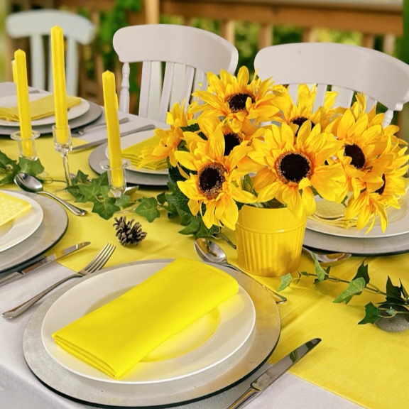 Yellow Dinner Candle Trio