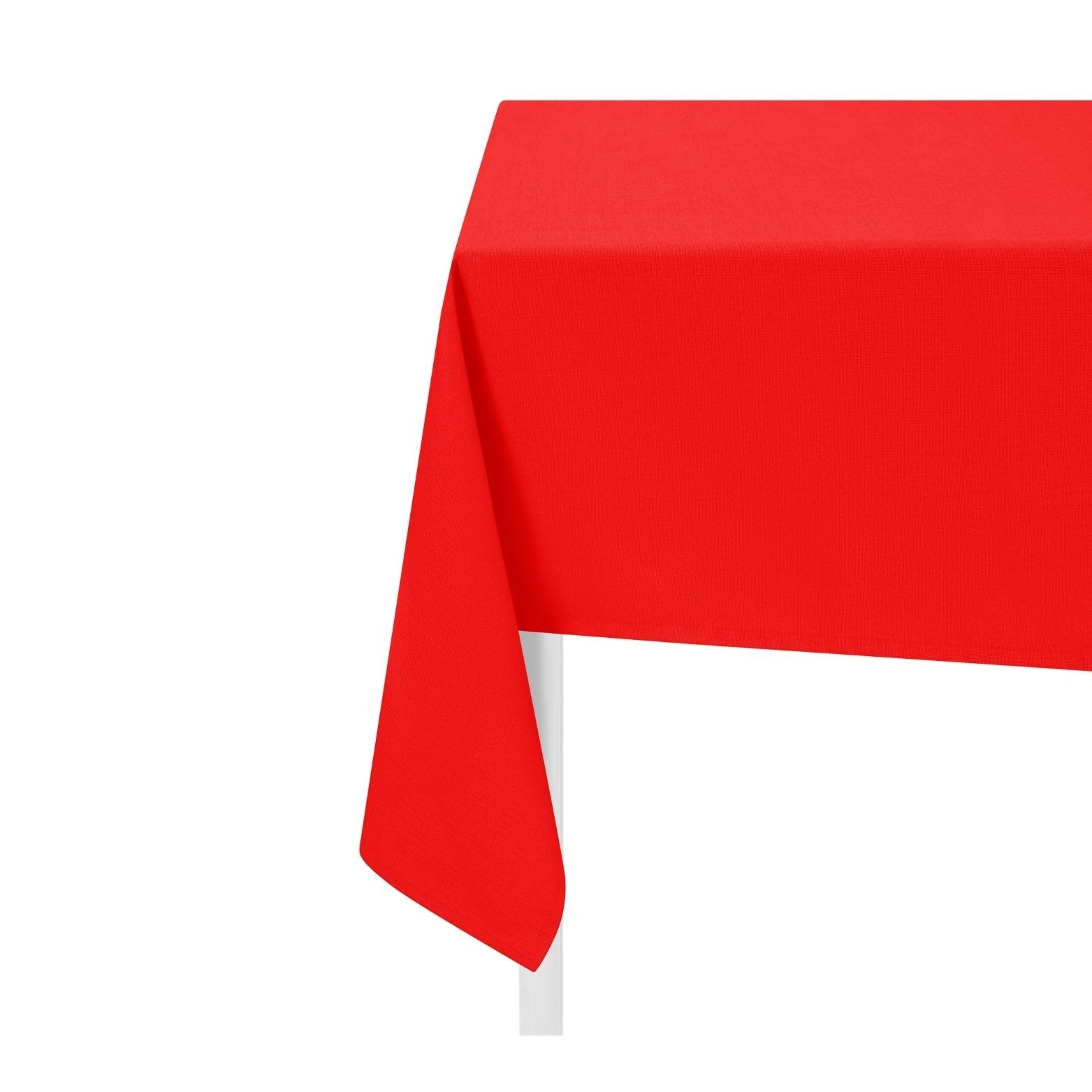 Dopamine Decor red cotton tablecloth on a white background